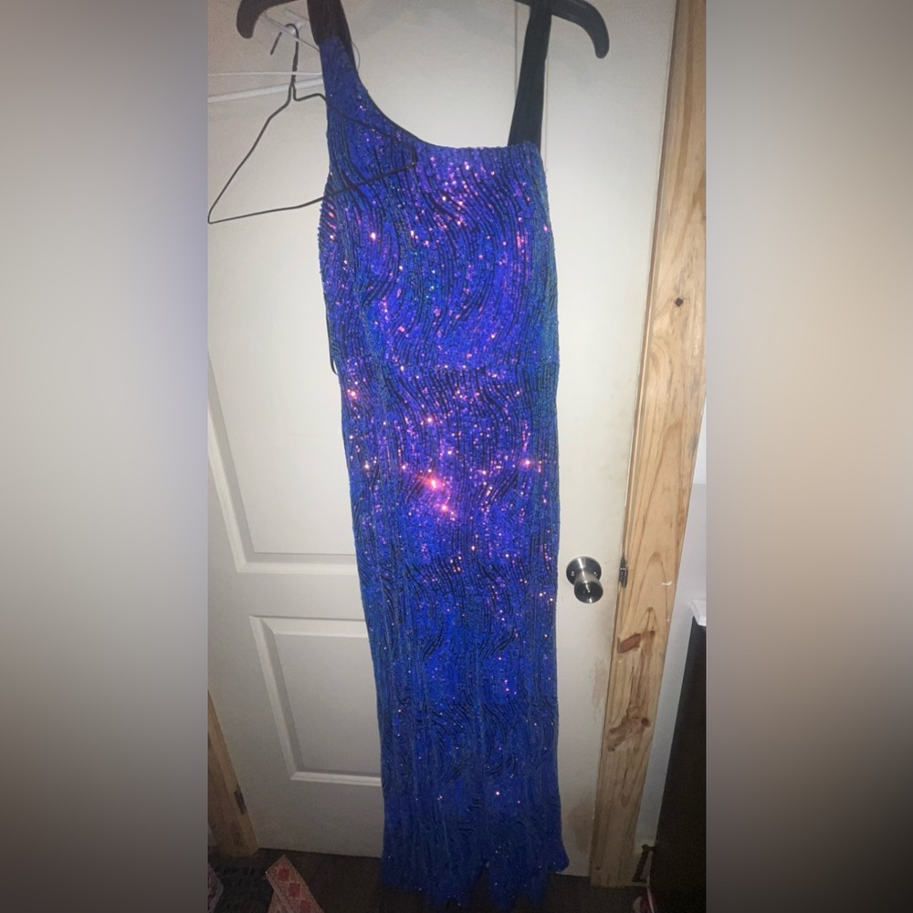 Nightway, size 14 prom dress, purple glitter